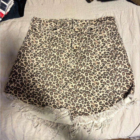We The Free Dresses & Skirts - We The Free Leopard Print Denim Skirt